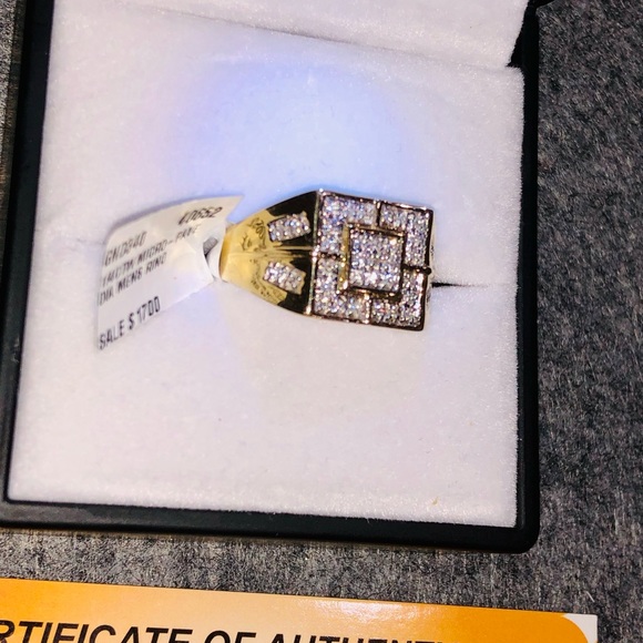 10k solid gold real diamond men ring free appraisal not plated no fake stones - Picture 5 of 8